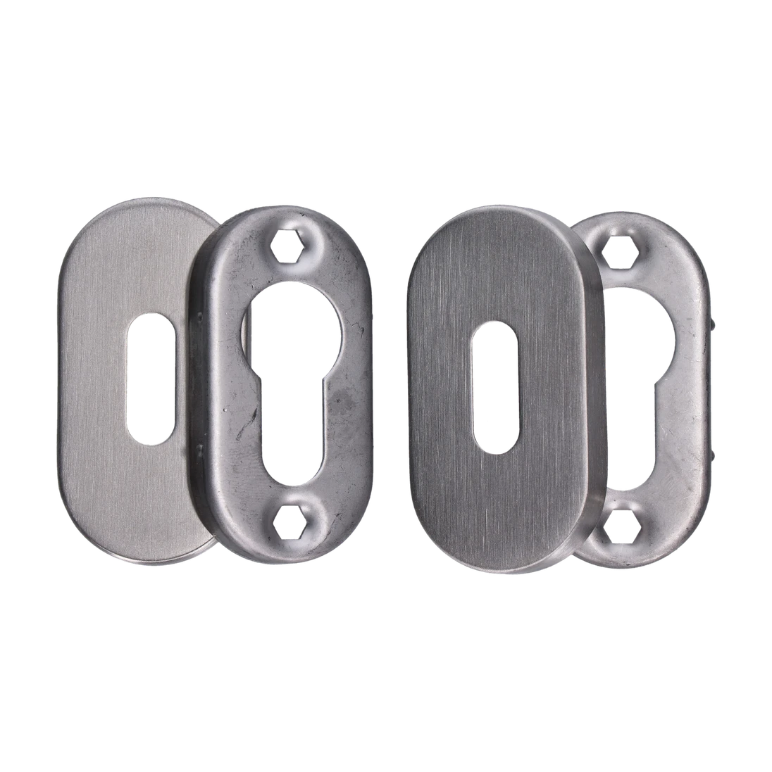 Ovální rozeta na dózickou vložku broušená nerez AISI304