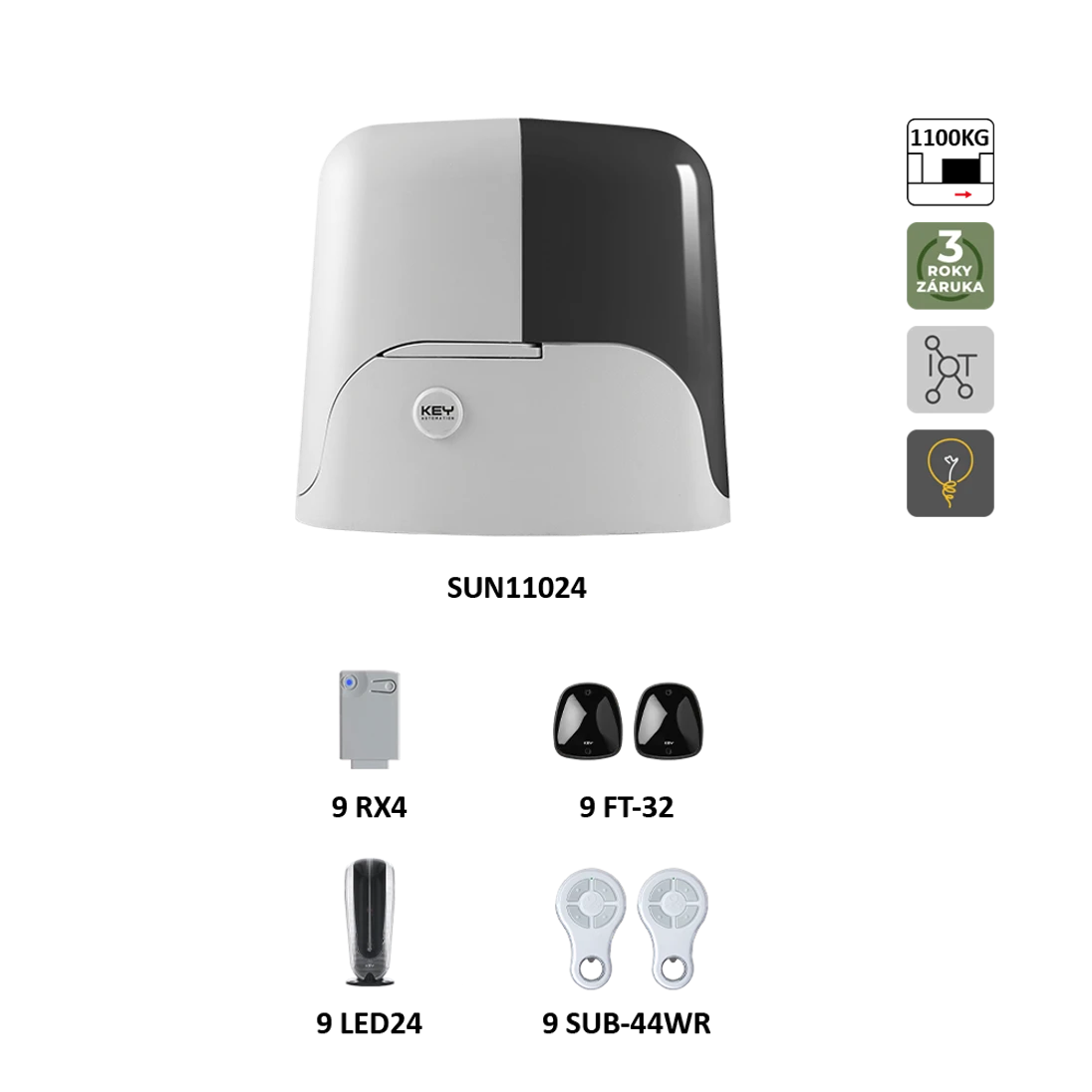 900KSUN11024ES sada pro posuvnou bránu do 1100 kg