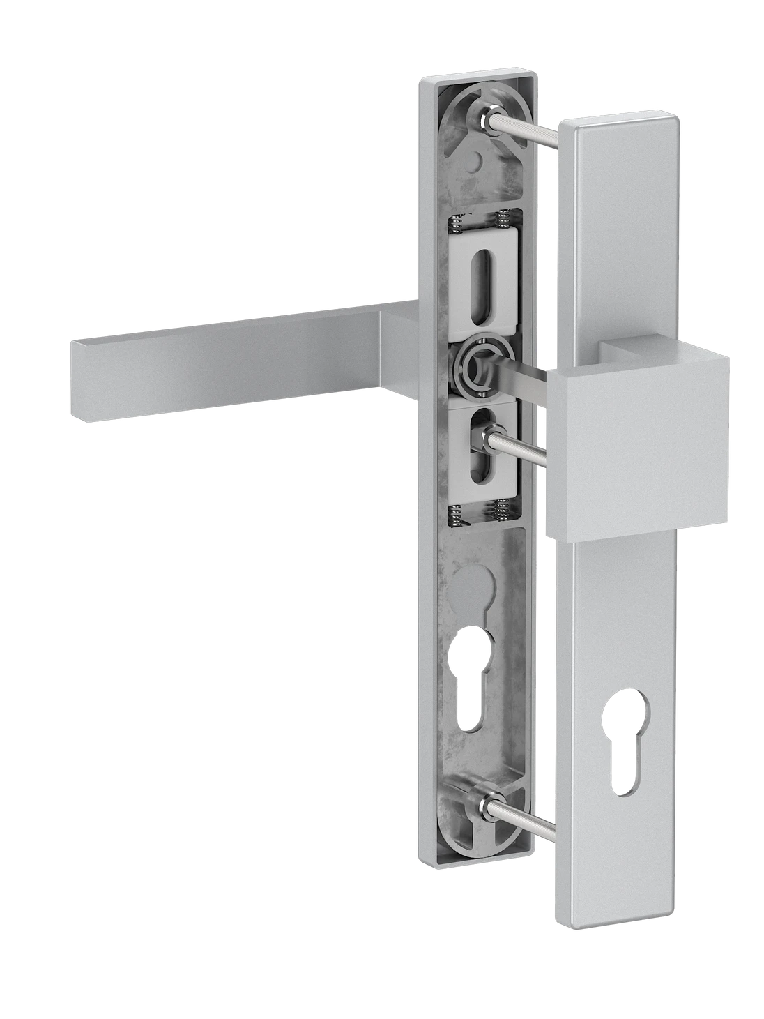 Hliníkový set so štítom kľučka/guľa, strieborná farba