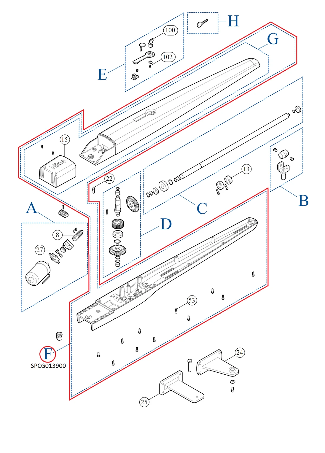 SPCG013900 kit korpusu pre TO7024