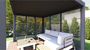 Horizontálny lamelový panel pre pergolu 1 m, otočný - slide 3