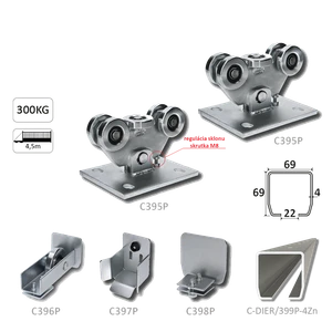 Samonos do 300 kg/4,5 m, profil s otvormi 69 x 69 x 4 mm, Zn - slide 0