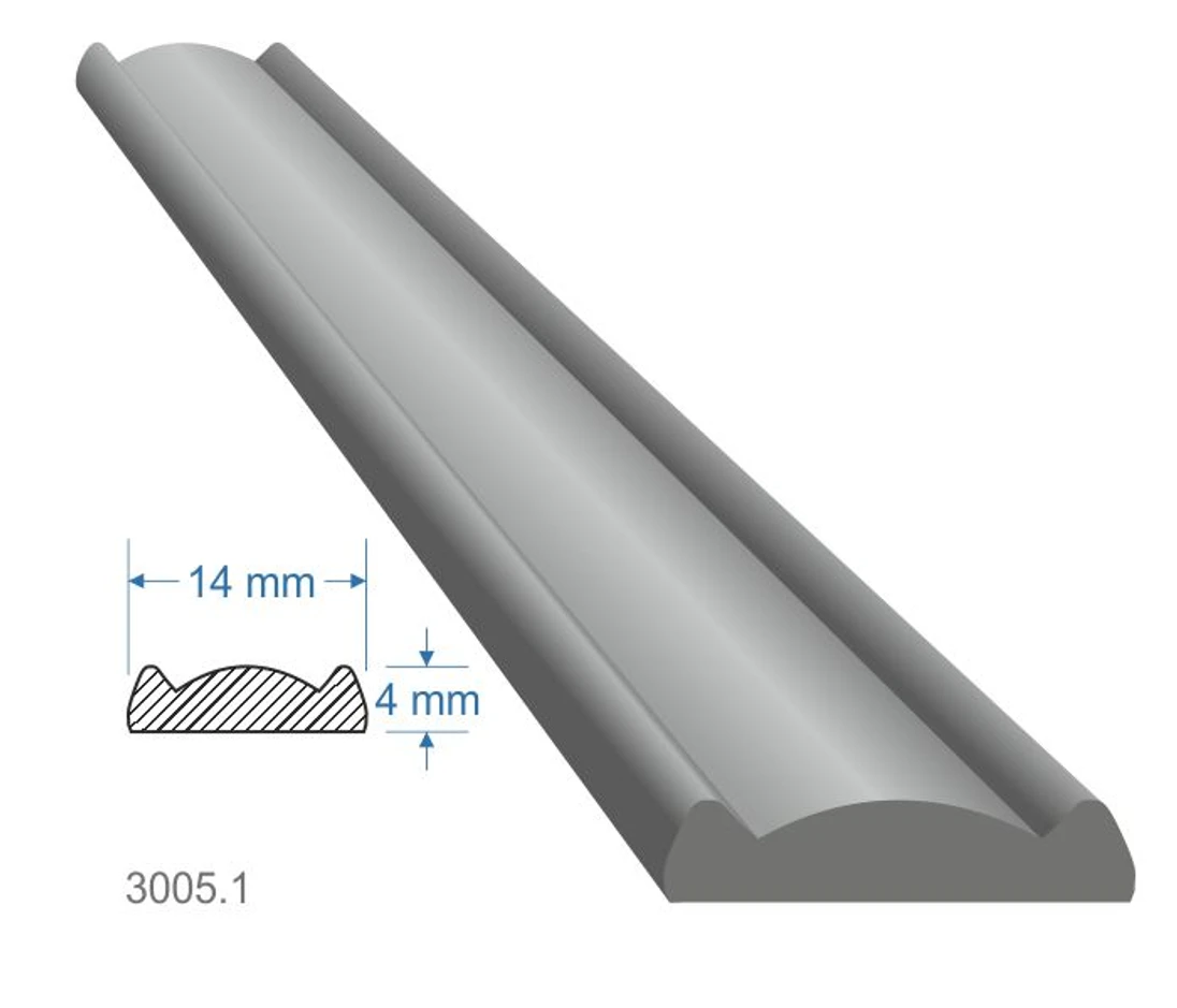 Pásovina plochá 14 x 4 x 2000 mm s oblúčikom, mäkká