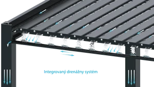Bioklimatická pergola, hliníková 3 x 6 m, montovaná o stenu - slide 5