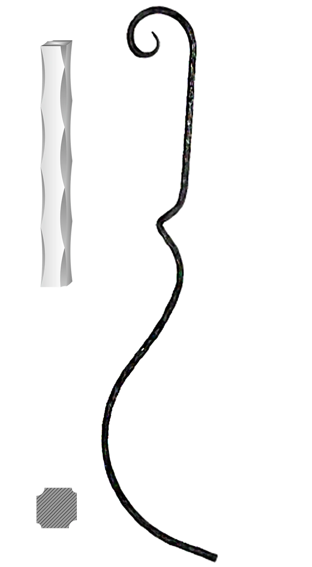 Tyč 12 x 12 mm, 1000 x 210 mm