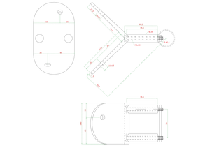 Úchyt na vonkajšie kotvenie stĺpu ø 42,4 mm, AISI 304 - slide 1