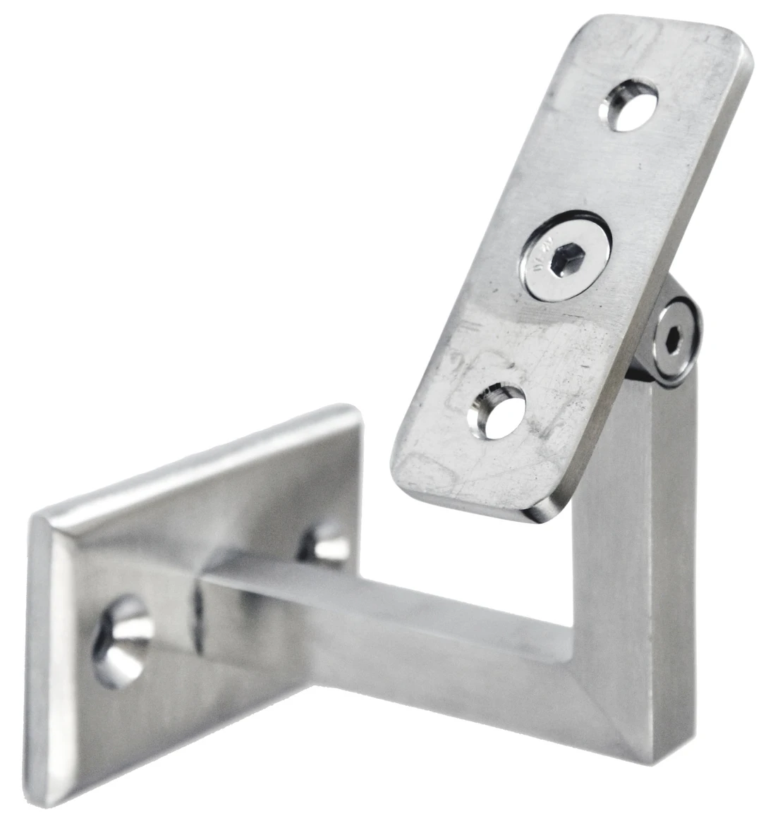 Držák madla na stěnu nastavitelný, plochý, AISI 304