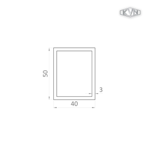 Jekl 50x40x3mm, L-6000mm, hliník bez povrchové úpravy - slide 1