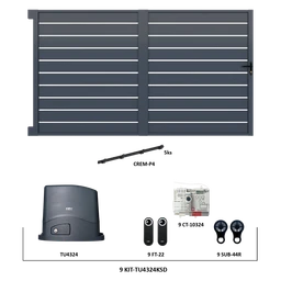 Posuvná hliníková brána 4000 x 1803 mm s pohonem TU4324KSD