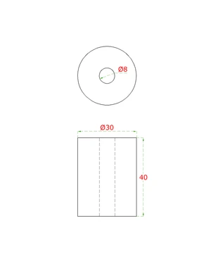 Prechod na vymedzenie vzdialenosti, ø 30 mm, AISI 304 - slide 1