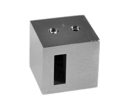 Držiak tyče 15 x 5 mm, plochý, brúsená nerez AISI 304