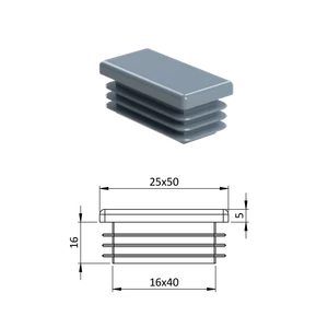 Krytka plastová 25 x 50 mm - slide 0