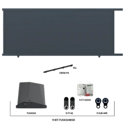 Posuvná hliníková brána 4000 x 1862 mm s pohonem TUS4324KSD