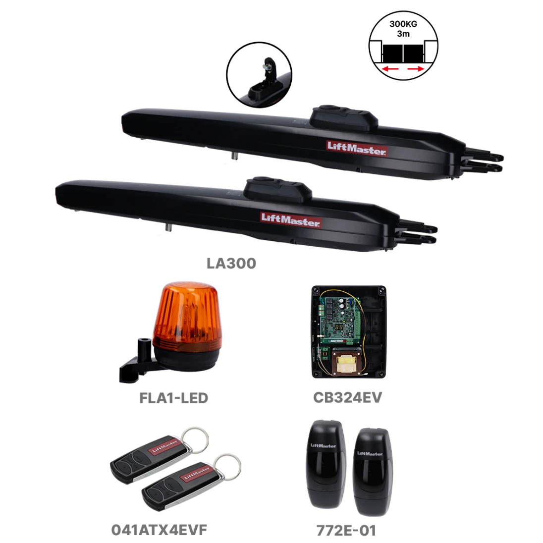 LiftMaster sada pre dvojkrídlovú bránu do 3 m/krídlo