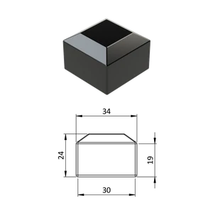 Vonkajšia krytka 30 x 30 mm, plastová PE - slide 0