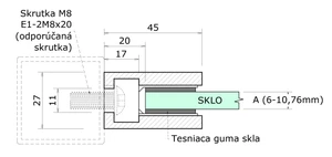 ZAMAK svorka plochá, sklo 6–10,76 mm, bez úpravy - slide 2