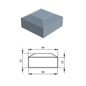 Vonkajšia krytka 60 x 60 mm, plastová PE - slide 0