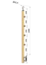 Dřevěný sloup, boční kotvení, 4řadový, průchozí, vnitřní