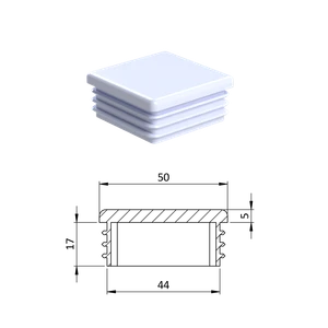 Krytka plastová 50 x 50 mm, biela - slide 0