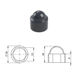 Krytka plastová na matice a skrutky M8, antracit