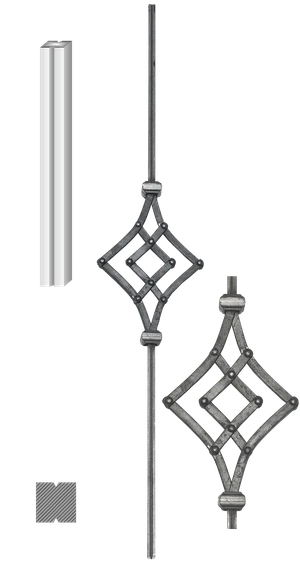 DOPREDAJ tyč 12 x 12 x 900 mm, ornament 280 x 180 mm - slide 0