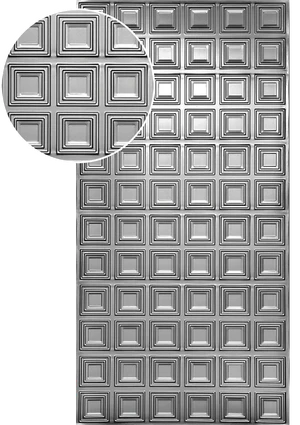 Plech pozinkovaný, 2000 x 1000 x 1,2 mm, 3D vzor štvorec - slide 0