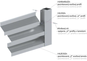 Z-profil lamela 23 x 40 x 20 x 1,5 x 3000 mm, pozink - slide 3
