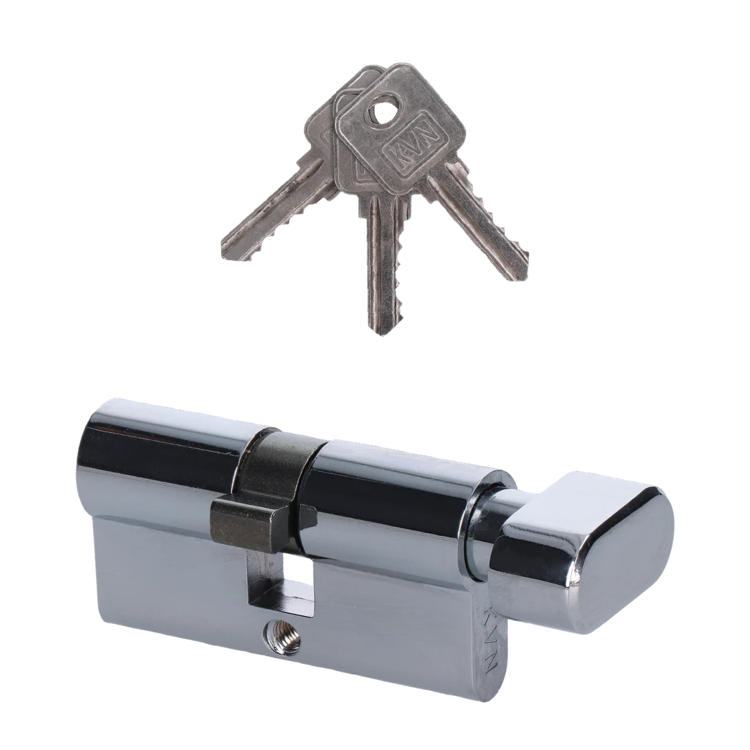 Cylindrická vložka EURO 30/30mm s kulkou, niklová, 3 klíče, šroub M5x65mm