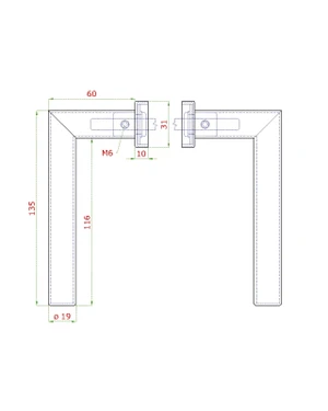 Kľučka vrátane dolnej rozety, brúsená nerez AISI 304 - slide 1