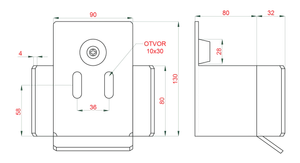 Doraz PICOLLO pre profil 69 x 69 mm samonosnej brány - slide 2
