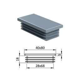 Krytka plastová 40 x 80 mm