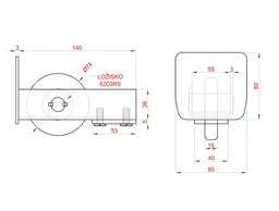Samonos do 500 kg/7,5 m, profil 80 x 85 x 5 mm, Zn