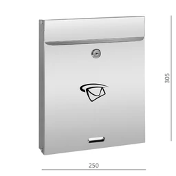 Schránka poštová, max. formát listu A4, leštená AISI 304