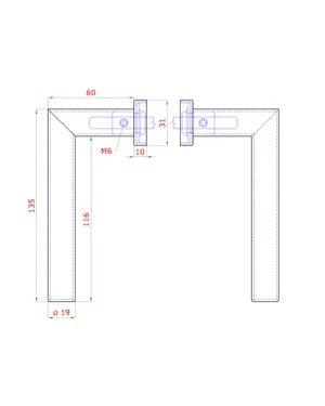 Kľučka (pár) bez dolnej rozety, brúsená nerez AISI 304 - slide 2