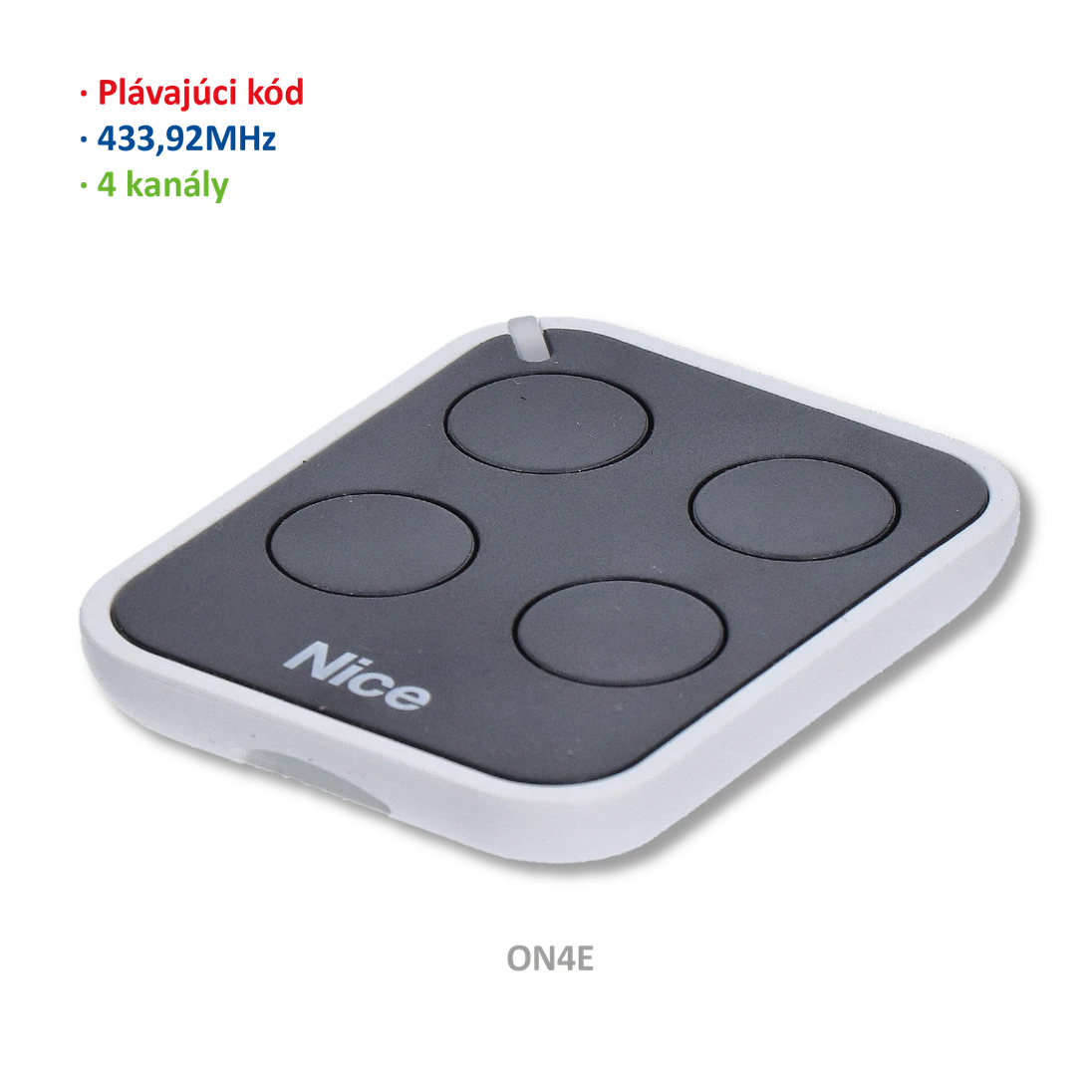 Vysílač 4kanálový, 433MHz, plovoucí kód, černý