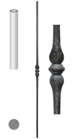 Tyč kruhová ø 14 mm, zdobená 1050 x 35 mm