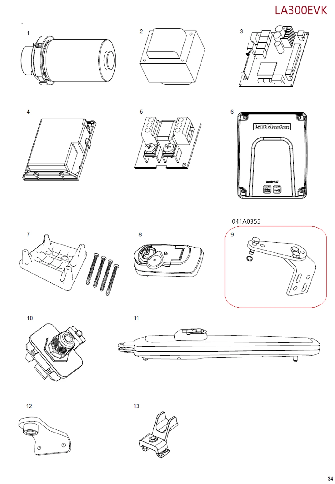 041A0355 konzola pre uchytenie pohonu LA300EV na stĺp