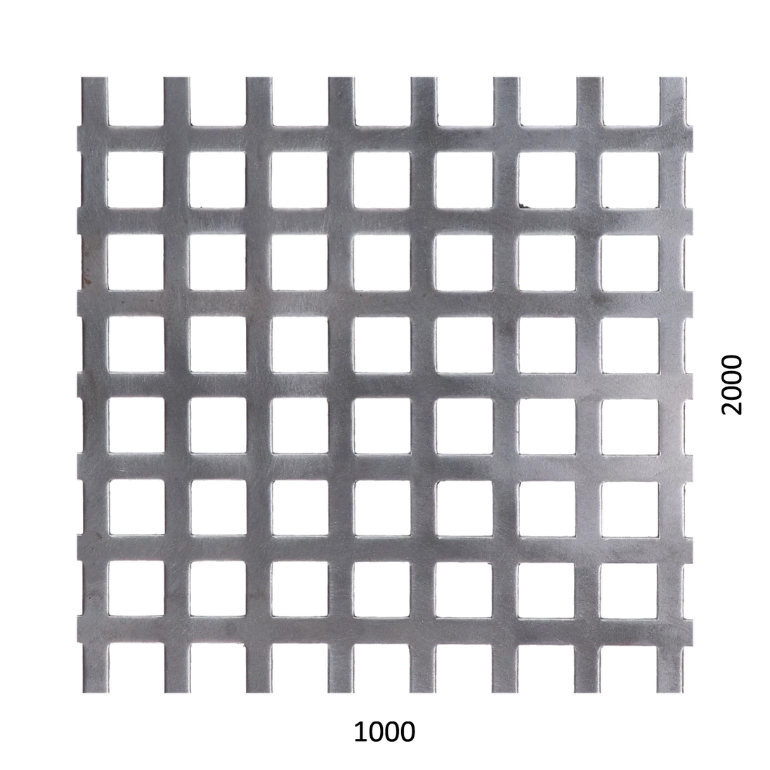 Dierovaný plech Zn t = 1 mm, otvor 10 x 10 mm, rozteč 15 mm