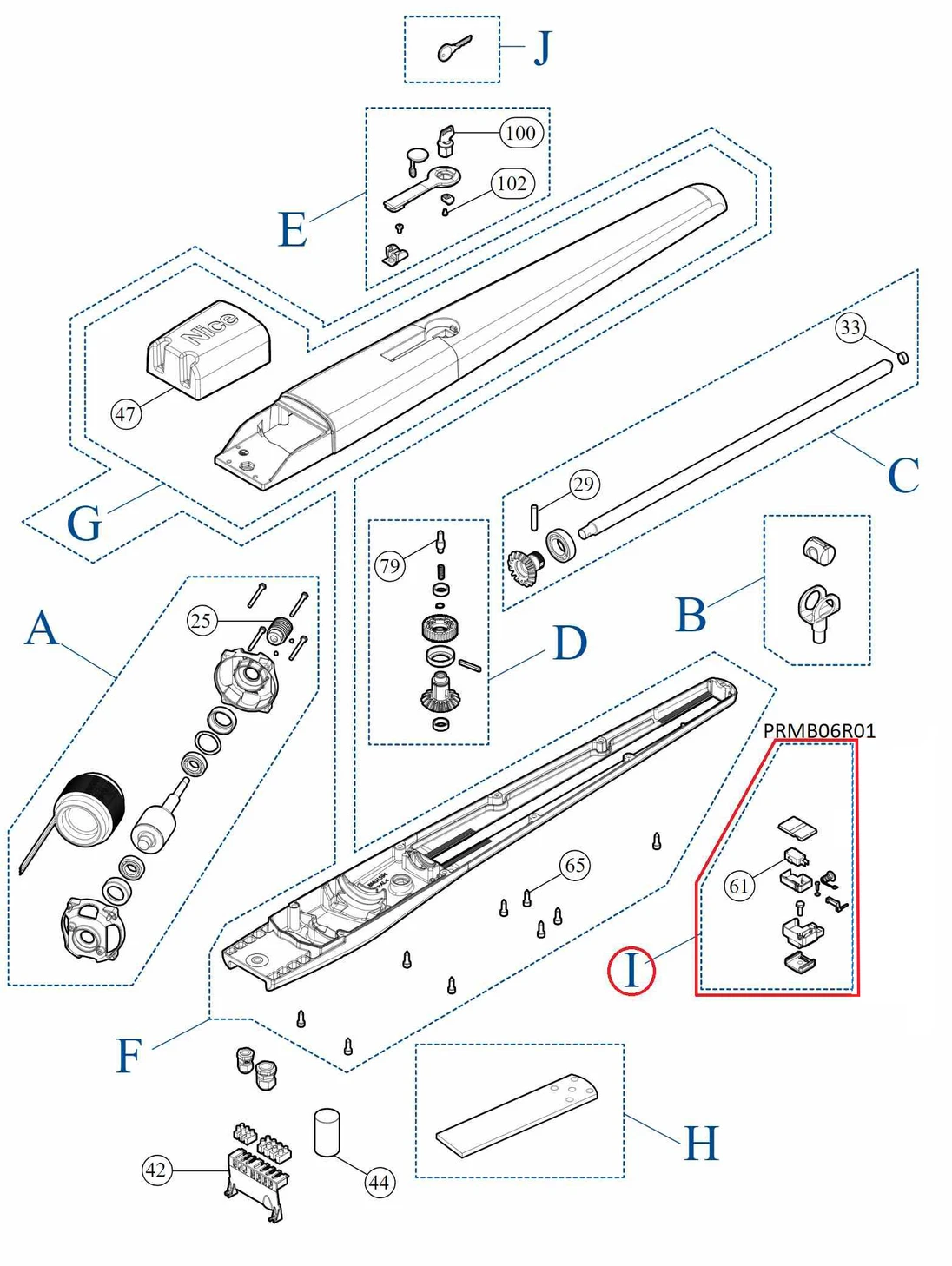 PRMB06R01 set mechanický doraz pre TO4/5