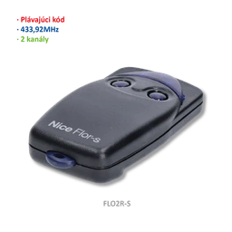 Vysílač 2kanálový, 433MHz, plovoucí kód, černý