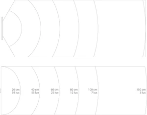 Vonkajšie LED osvetlenie FLAT, RAL 9010, H = 240 mm - slide 1