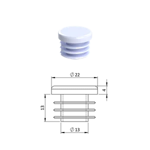 Vnútorná krytka guľatá ø 22 mm, plastová, biela - slide 0