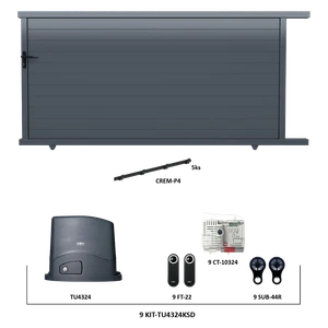 Posuvná hliníková brána 4000 x 1862 mm s pohonom TU4324KSD - slide 0