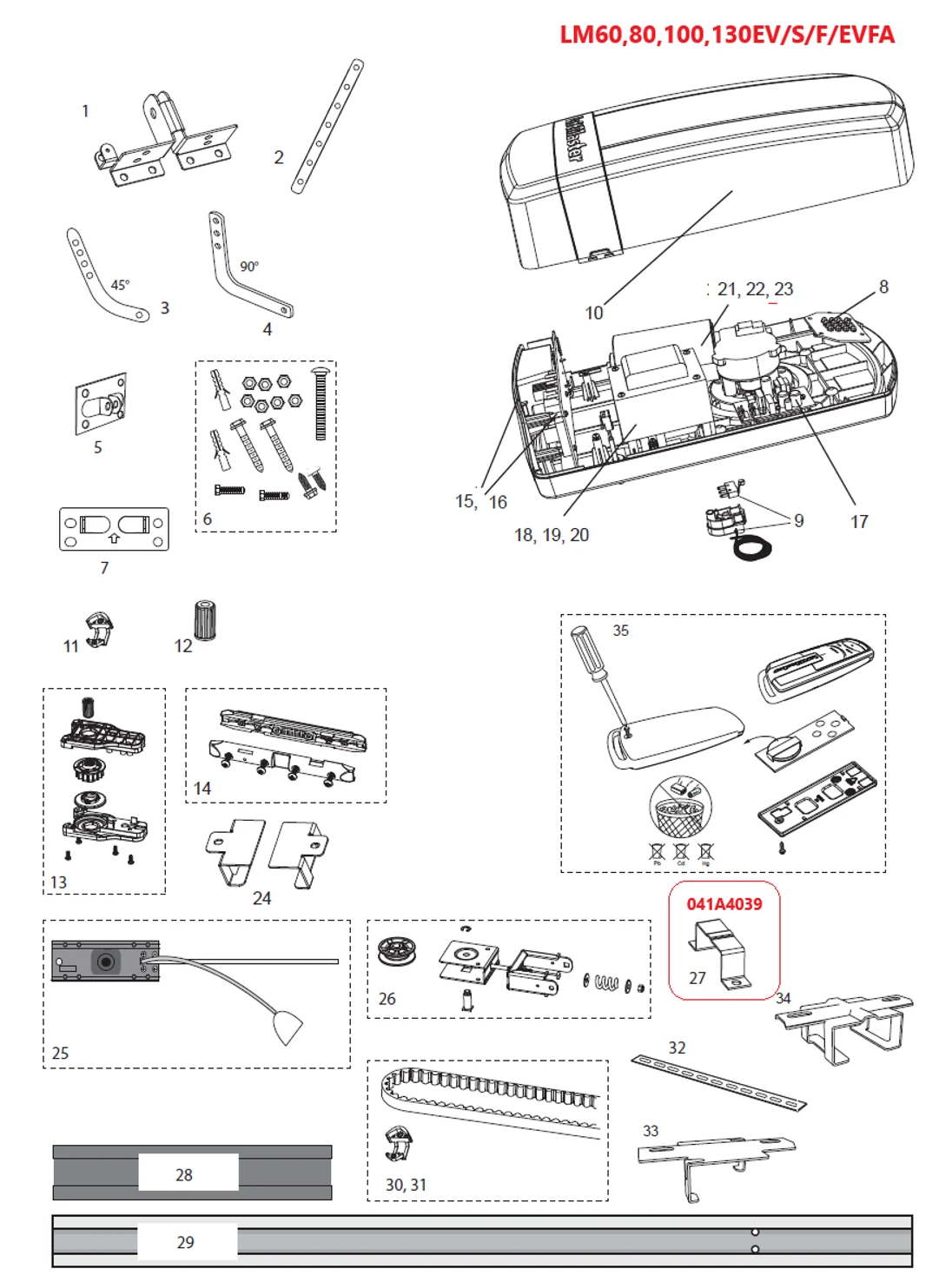 041A4039  konzola na upevnenie vodiacej dráhy pohonu, 1 kus