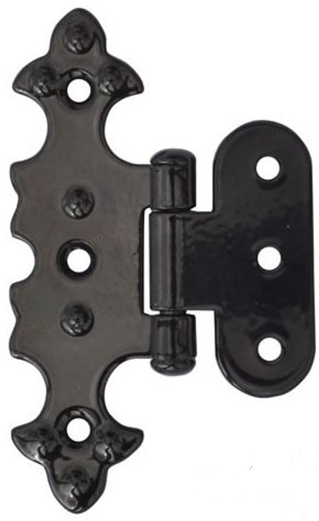 Záves ozdobný, povrch čierny lak, 79 x 50 mm