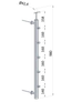 Nerezový sloup, fr. balkon, boční kotvení, 5řadový levý
