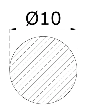 Tyč ø 10 x 3000 mm, kartáčovaná nerez AISI 304 - slide 1
