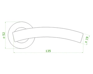 Klika bez dolní rozety, broušená nerez AISI304 - slide 3