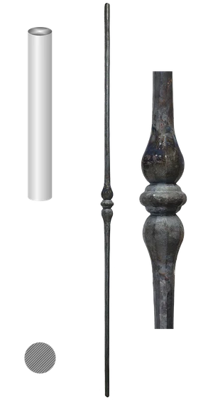 Tyč kruhová ø 14 mm, zdobená 1050 x 35 mm - slide 1