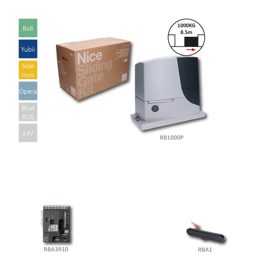 RB1000P pohon pre posuvnú bránu do 1000 kg